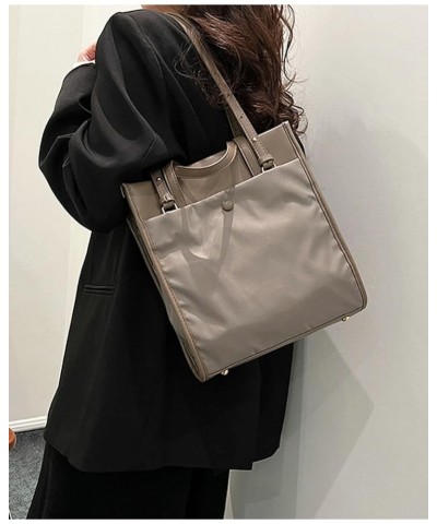 Women's Nylon Shoulder Bag Casual Handbag Hobo Bag Large Totes Lightweight Top Handle Purse for Travel Work Gray $26.34 Totes