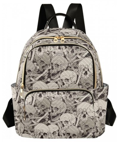 Retro Skull Art Women's Backpack Purse Causal Daypack Work Travel College Business Trip Bag Shoulder Bag Medium $14.39 Backpacks