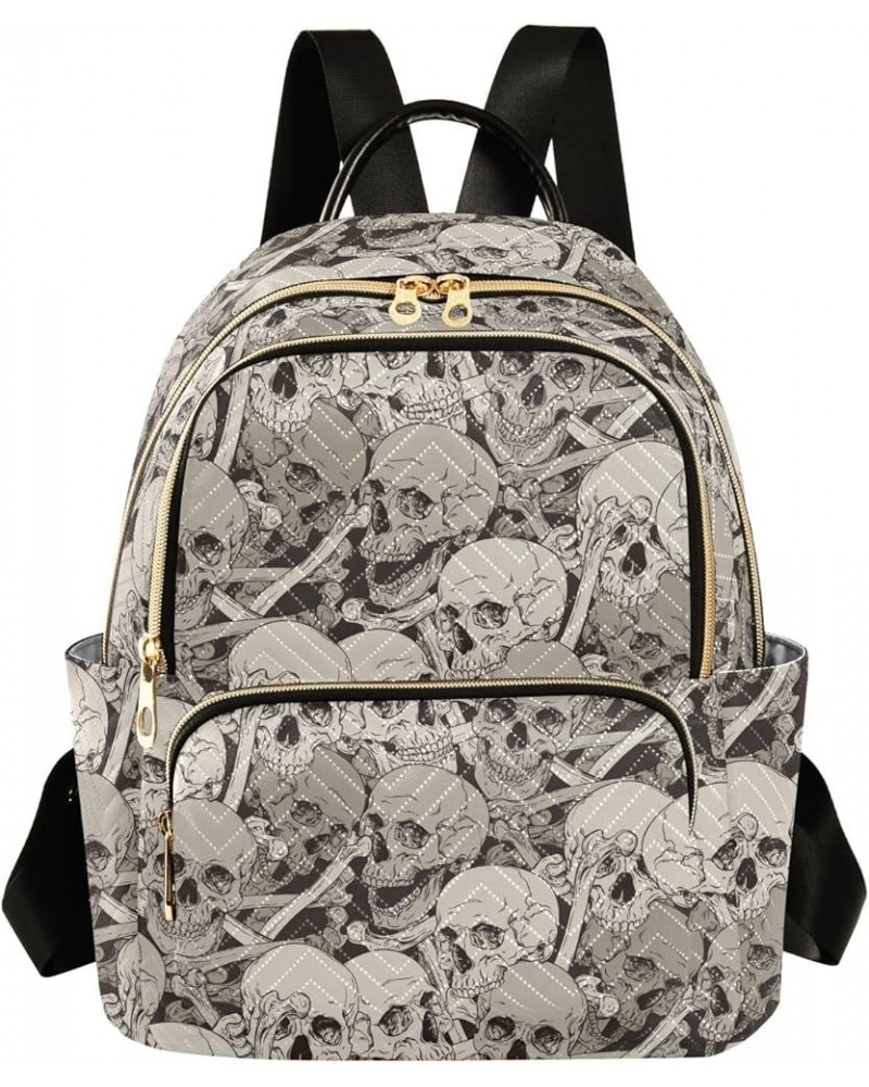 Retro Skull Art Women's Backpack Purse Causal Daypack Work Travel College Business Trip Bag Shoulder Bag Medium $14.39 Backpacks