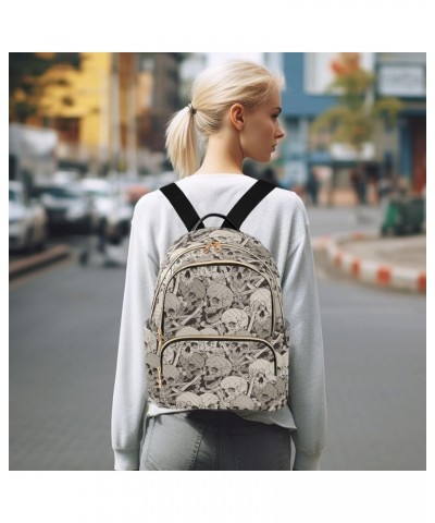 Retro Skull Art Women's Backpack Purse Causal Daypack Work Travel College Business Trip Bag Shoulder Bag Medium $14.39 Backpacks