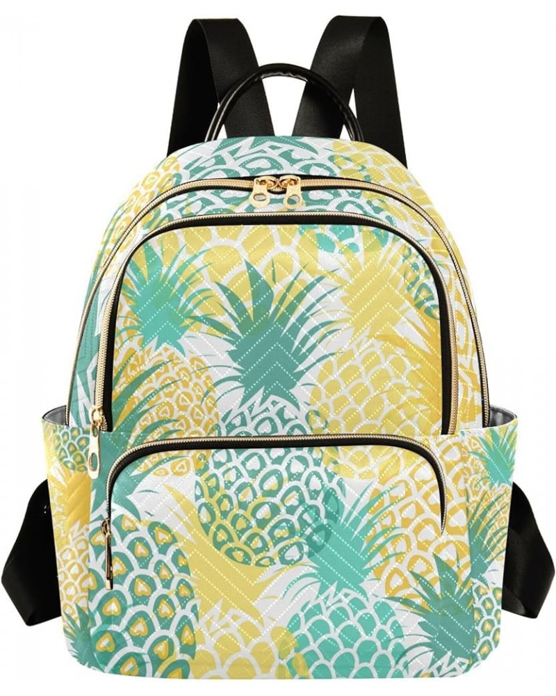 Pineapples Colorful Backpack Purse for Women, Anti Theft Backpack Small Travel Backpack Shoulder Bag Mini(10.23'' x 5.11'' x ...