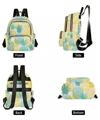 Pineapples Colorful Backpack Purse for Women, Anti Theft Backpack Small Travel Backpack Shoulder Bag Mini(10.23'' x 5.11'' x ...