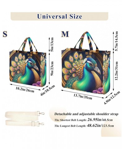 Corduroy Tote Bag Peacock Beautiful Cross Body Bag for Women Casual with Magnetic Clasp $13.44 Totes