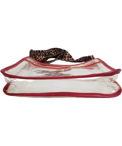 Women's Leopard Clear Bag for Stadium Events Clear Purse Clear Crossbody Bag Clear Tote Bag Wine Red $15.07 Crossbody Bags