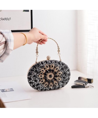 Evening Handbags for Women Sparkly Rhinestone Beaded Clutch Purses Crossbody Purses for Wedding Party Prom Black $22.54 Eveni...