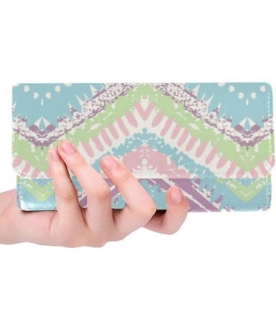 trifold wallet for women Cute colorful cats floral Rainbow aztec pattern print ladies wallets Color15 $32.29 Clutches