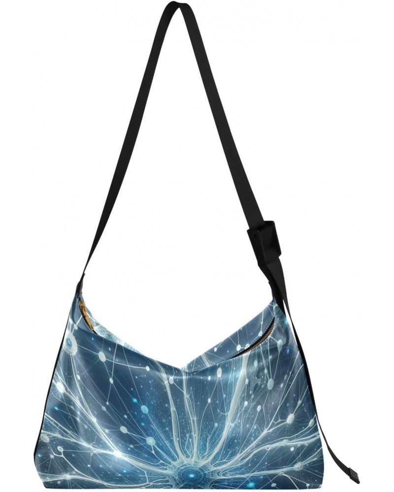 Unisex Shoulder Bag Crossbody Handbag Neurons-abstract Women Casual Hobo Bag Lightweight PU Leather Tote $23.93 Crossbody Bags