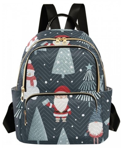 Santa Claus Christmas Snowman Fashion Travel Backpack for Women Multi Pockets Lightweight Purse for Women-S Multicolor Small ...