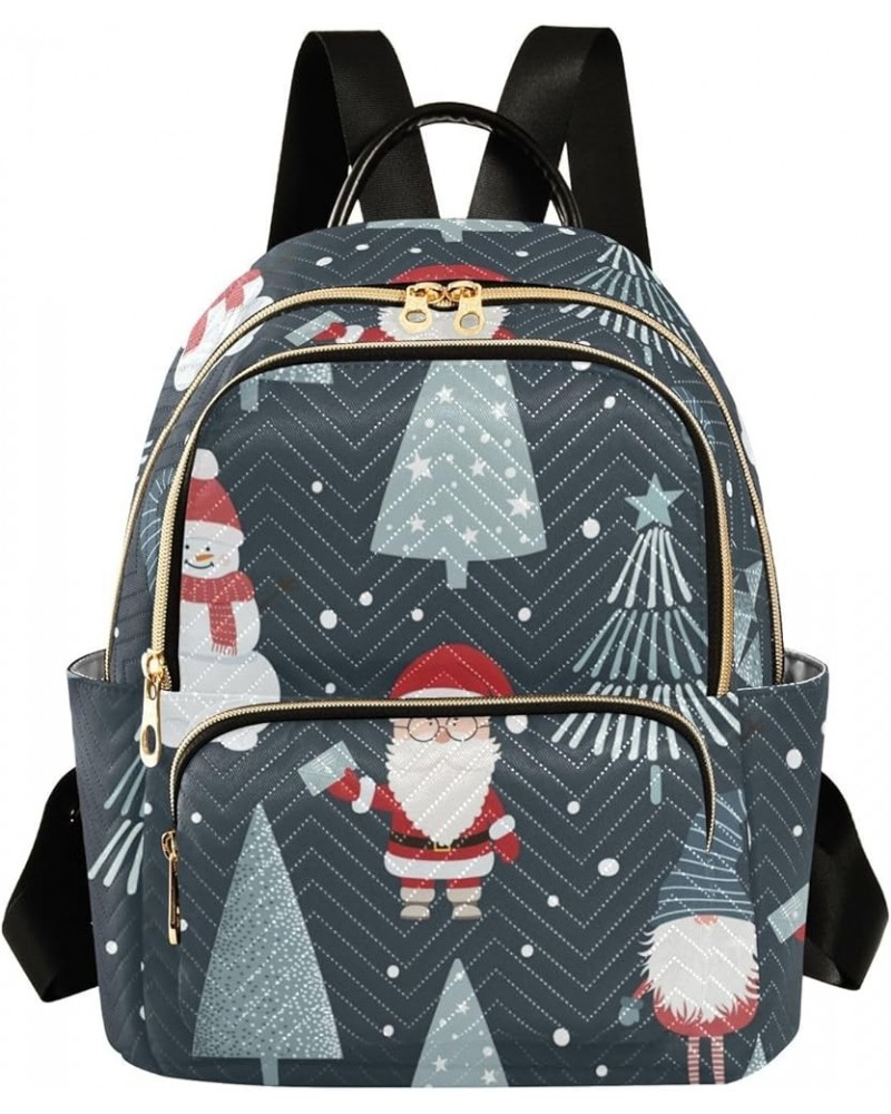 Santa Claus Christmas Snowman Fashion Travel Backpack for Women Multi Pockets Lightweight Purse for Women-S Multicolor Small ...