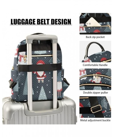 Santa Claus Christmas Snowman Fashion Travel Backpack for Women Multi Pockets Lightweight Purse for Women-S Multicolor Small ...