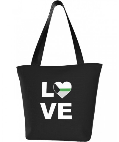 Demiromantic Pride Flag Love LGBTQ Women'S Casual One Shoulder Carry Shopping Bag Large Capacity Working Storage Handbag $21....