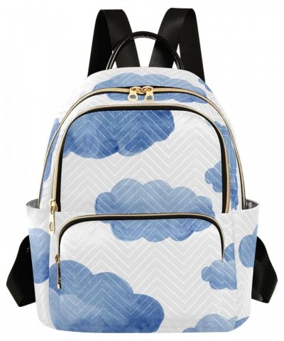 Blue Clouds Fashion Travel Backpack for Women Multi Pockets Lightweight Purse for Women-M Multicolor Small $14.35 Backpacks