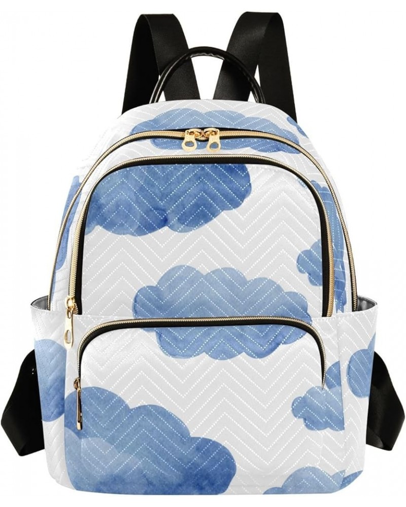 Blue Clouds Fashion Travel Backpack for Women Multi Pockets Lightweight Purse for Women-M Multicolor Small $14.35 Backpacks