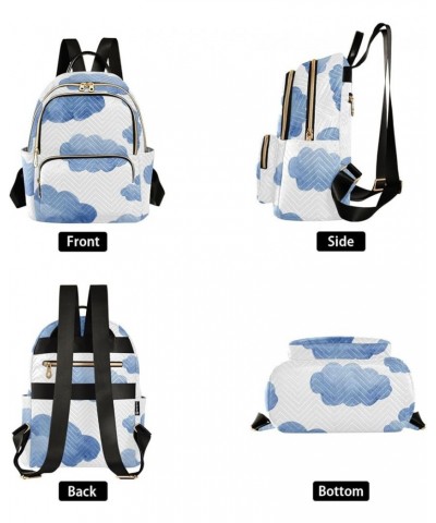 Blue Clouds Fashion Travel Backpack for Women Multi Pockets Lightweight Purse for Women-M Multicolor Small $14.35 Backpacks