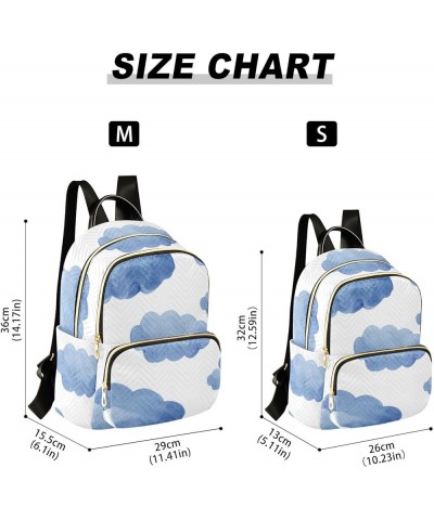 Blue Clouds Fashion Travel Backpack for Women Multi Pockets Lightweight Purse for Women-M Multicolor Small $14.35 Backpacks