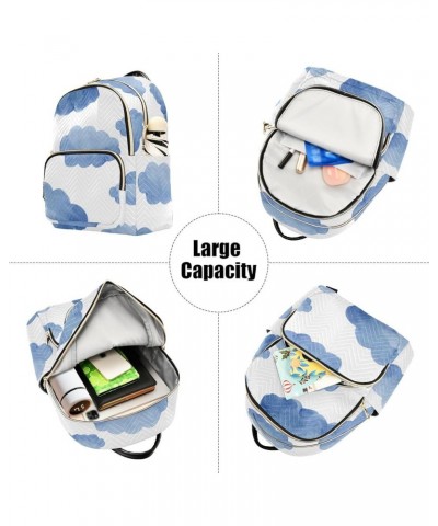 Blue Clouds Fashion Travel Backpack for Women Multi Pockets Lightweight Purse for Women-M Multicolor Small $14.35 Backpacks