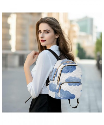 Blue Clouds Fashion Travel Backpack for Women Multi Pockets Lightweight Purse for Women-M Multicolor Small $14.35 Backpacks