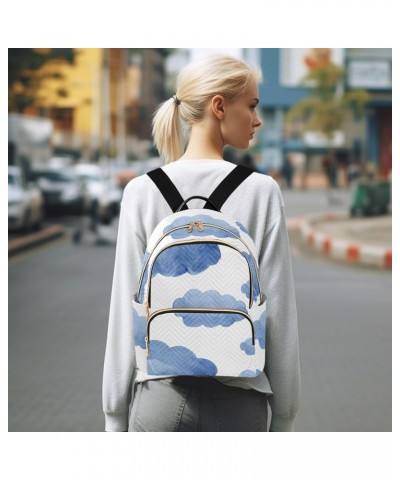 Blue Clouds Fashion Travel Backpack for Women Multi Pockets Lightweight Purse for Women-M Multicolor Small $14.35 Backpacks