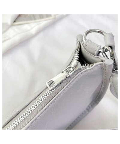 Y2k Women Retro Red Shoulder Bag Studded Decor Underarm Satchel Bag Adjustable Strap Crossbody Sling Bag Grey $11.88 Satchels