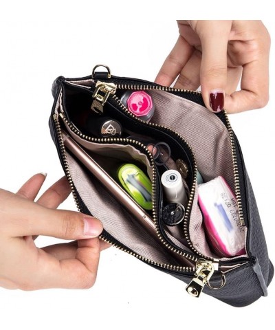 Leather Crossbody bags for Women Small Casual Travel Shoulder Handbag Purses (Black) Pink Purple $17.00 Shoulder Bags