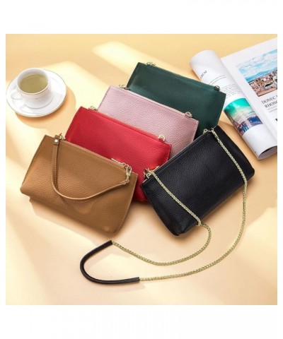 Leather Crossbody bags for Women Small Casual Travel Shoulder Handbag Purses (Black) Pink Purple $17.00 Shoulder Bags