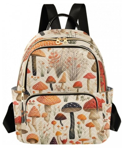 Winter Christmas Forest Deer Girls Fashion Backpack, Sturdy Women's Backpack, Backpacks for Women, M Colorful Forest Mushroom...