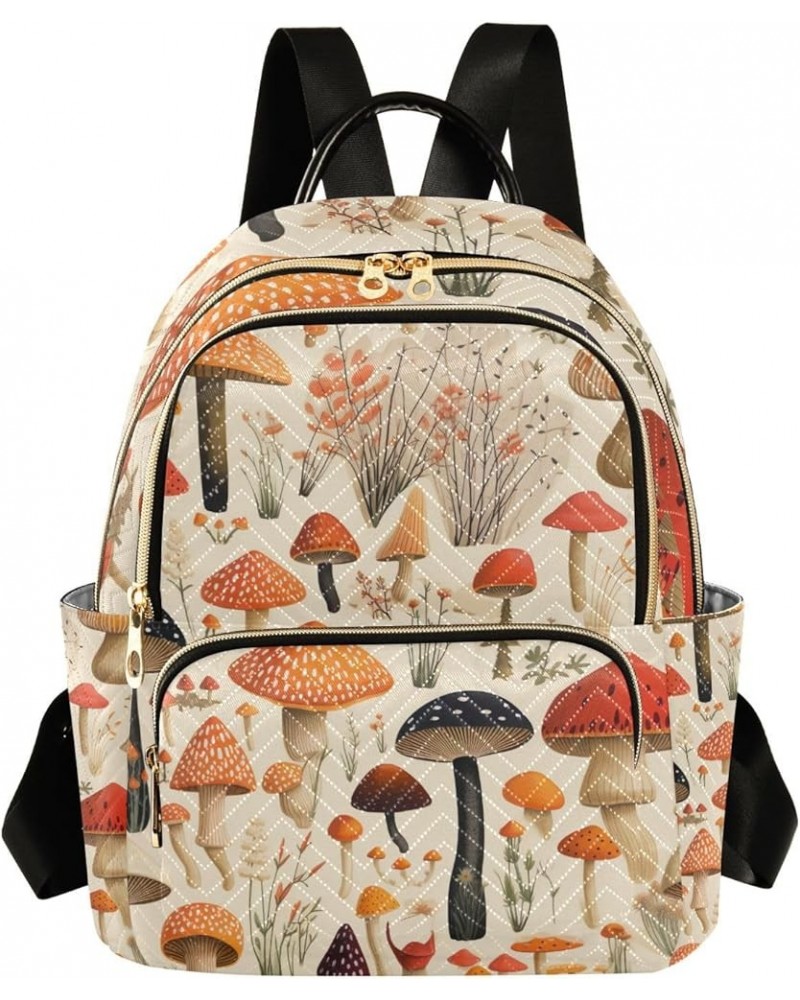 Winter Christmas Forest Deer Girls Fashion Backpack, Sturdy Women's Backpack, Backpacks for Women, M Colorful Forest Mushroom...