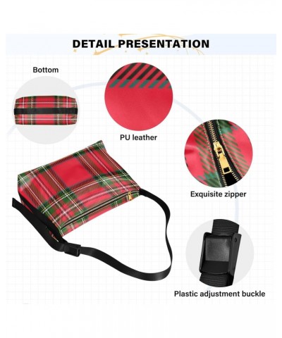 Xmas Red and Green Plaid Crossbody Bags for Women PU Leather Large Shoulder Bag Hobo Purse $14.19 Hobo Bags