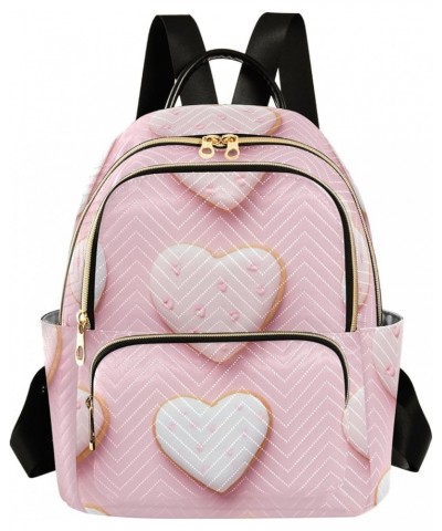 Love Hearts Pink Fashion Backpack Purse Ladies Fashion Rucksack Travel Shoulder Bag Casual Daily Backpack Work Bag Small $17....