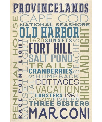 Cape Cod National Seashore, Massachusetts, Typography, (24x36 Wrapped Canvas, Wall Decor, Artwork) 12x18 Stretched Canvas $46...