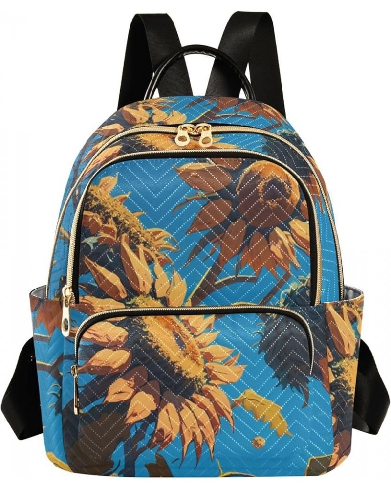 Medium Fashion Backpack for Women Sunflower Sunny Day Print Ladies Travel Daypack Aesthetic Shoulder Bag 11.4×6.1×14.1 IN $19...