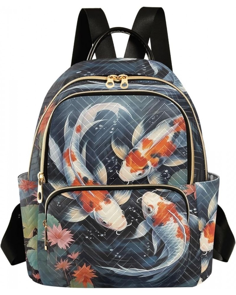 Three Carp Lotus Pond Fashion Travel Backpack for Women Multi Pockets Lightweight Purse for Women-S Multicolor Medium $15.19 ...