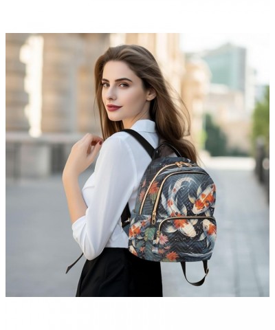 Three Carp Lotus Pond Fashion Travel Backpack for Women Multi Pockets Lightweight Purse for Women-S Multicolor Medium $15.19 ...