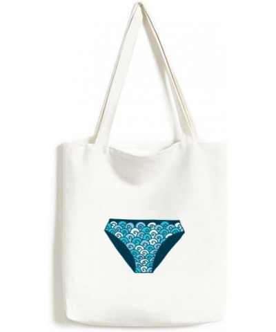 Blue Swimng Trunks Illustration Pattern Tote Canvas Bag Shopping Satchel Casual Handbag $17.35 Totes