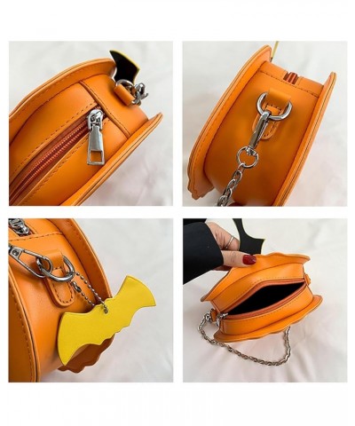 Women's Novelty Mini Chain Bags Halloween Pumpkin Shoulder Bag Cute Spooky Crossbody Bag Gift Idea Orange $12.47 Shoulder Bags