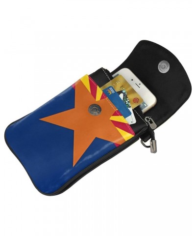 women Small Cell Phone Purse Arizona Flag picture Soft, durable and waterproof PU leather Convenient for daily use and travel...