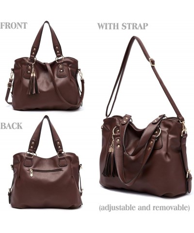 Handbags for Women Large Bucket Shoulder Bag Faux Leather Hobo bag Ladies Crossbody Bag 3pcs Purse Set Q-coffee $28.82 Totes