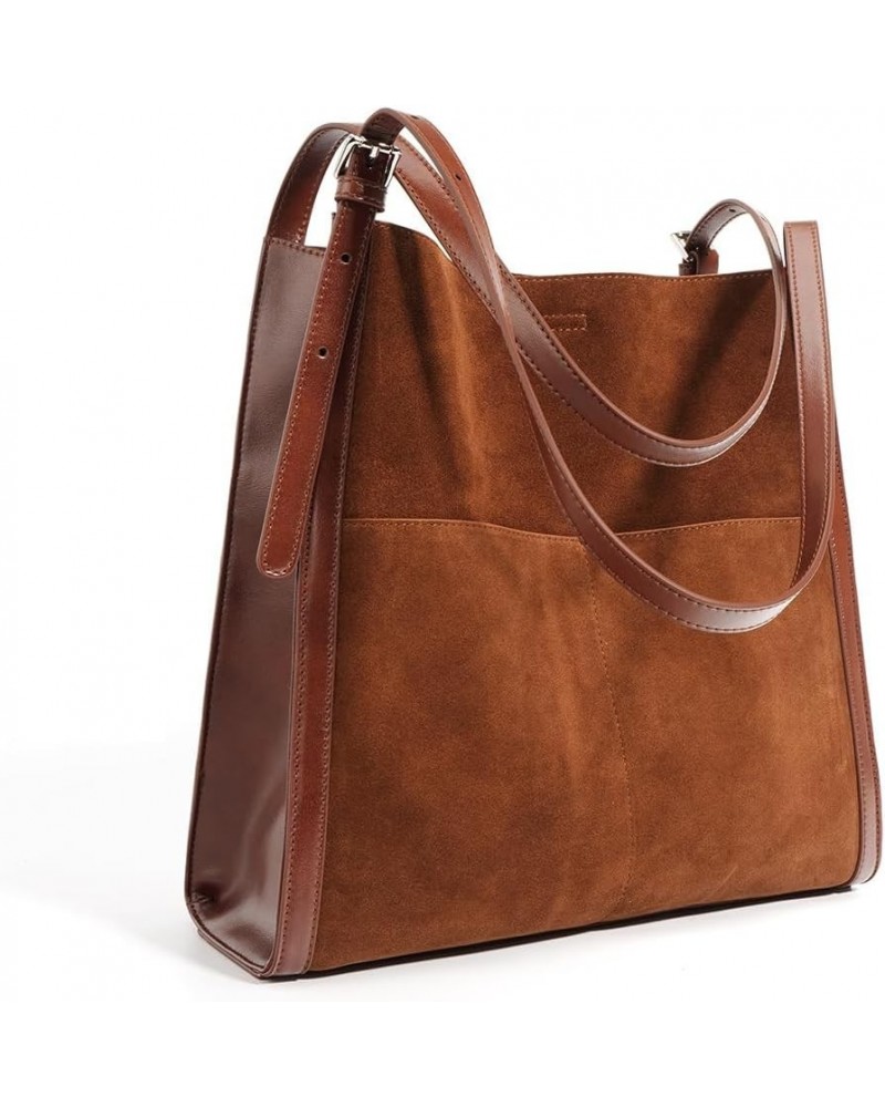 Genuine leather bag for women, fashionable large capacity portable armpit bag for women Roman Brown $33.30 Handbags