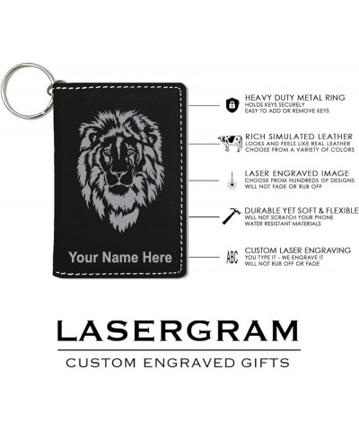 ID Holder Wallet, Zodiac Sign Cancer, Personalized Engraving Included (Light Brown) Black with Silver $14.83 Wallets