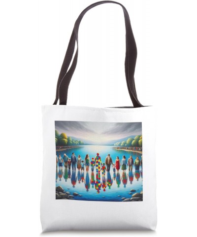 Autism Awareness Reflections Support Acceptance World Puzzle Tote Bag $13.42 Totes