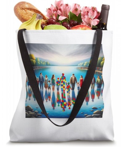 Autism Awareness Reflections Support Acceptance World Puzzle Tote Bag $13.42 Totes