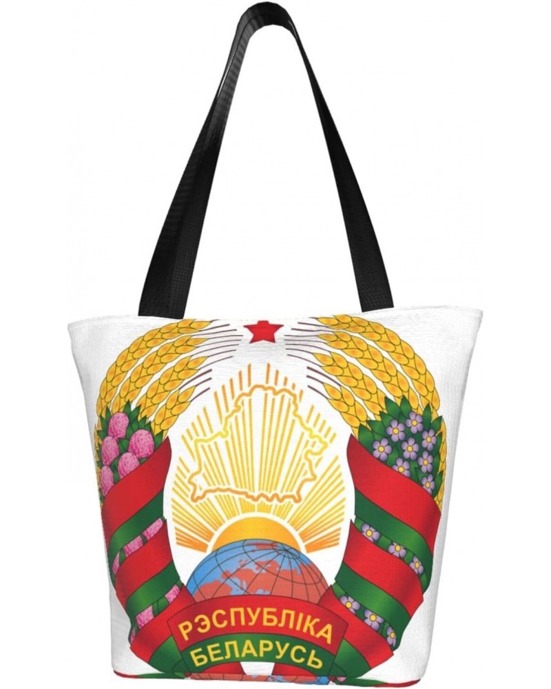 Coat of Arms Belarus Women'S Casual One Shoulder Carry Shopping Bag Large Capacity Working Storage Handbag $17.58 Shoulder Bags