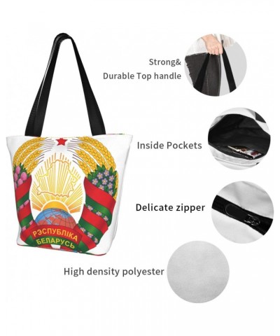 Coat of Arms Belarus Women'S Casual One Shoulder Carry Shopping Bag Large Capacity Working Storage Handbag $17.58 Shoulder Bags