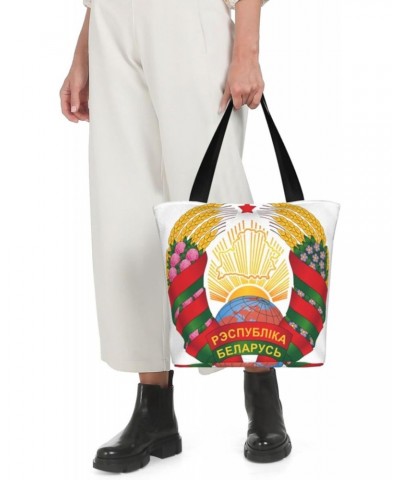 Coat of Arms Belarus Women'S Casual One Shoulder Carry Shopping Bag Large Capacity Working Storage Handbag $17.58 Shoulder Bags