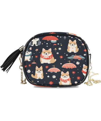 Crossbody Purse Small Crossbody Bags Shoulder Handbags Umbrella Dog for Women $11.50 Shoulder Bags