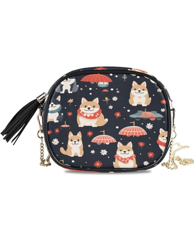 Crossbody Purse Small Crossbody Bags Shoulder Handbags Umbrella Dog for Women $11.50 Shoulder Bags