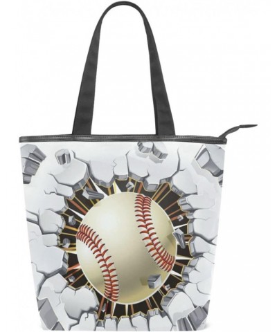 Baseball(h1) Tote Handbag for Women Tote Bag, Canvas + leather Shoulder Bag, Hobo bag, Satchel Purse(226ut8a) $13.99 Totes