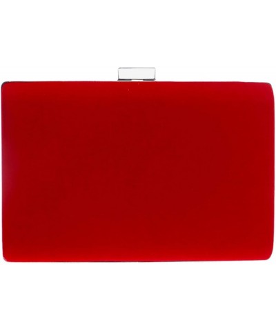 Velvet Evening Clutch Purse Bags, Elegant Party Wedding Bags Cocktail Handbag Red $21.78 Evening Bags