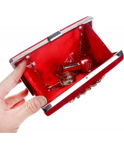 Velvet Evening Clutch Purse Bags, Elegant Party Wedding Bags Cocktail Handbag Red $21.78 Evening Bags