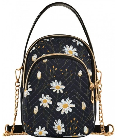 Crossbody Bags Crossbody Purse Chest Bag White Yellow Daisy for Women Trendy $14.03 Shoulder Bags